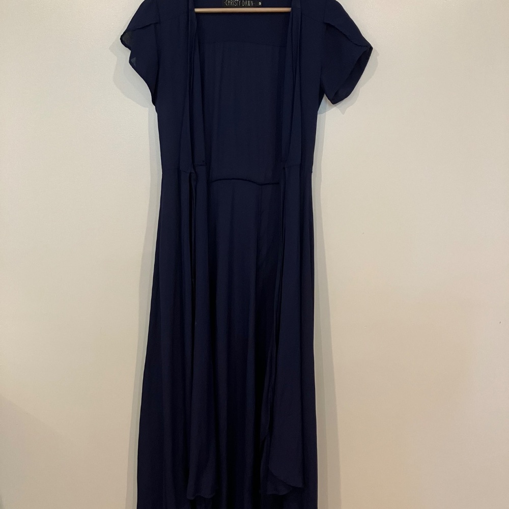 Christy Dawn Navy Blue Wrap Maxi Dress - Picture 2 of 4